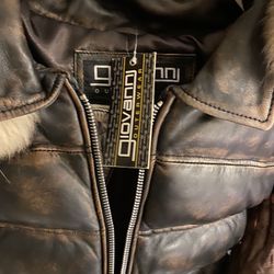 Leather Bomber Jacket 