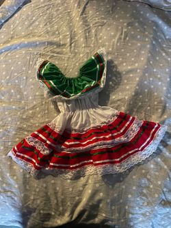 slim fit dress slacks Girl's Red Green Traditional Mexican Cinco De Mayo Fiesta Dress 2-14 main image 0