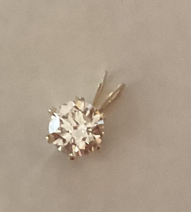 14kyellow Gold Pendant With Choice Of 14k Gold Chain, 18”. W Lab Grown 1 Ct Lab Diamond