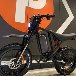 New - 52V1500W Electric E-Moto Dirt E-Bike, 37mph 20x4.0 Kenda Fat Tire, 25ah Battery