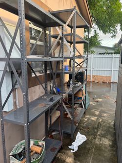 Metal shelves