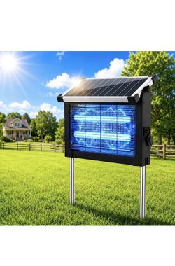 Solar Bug Zapper Outdoor Waterproof, Mosquito Zapper USB-C Rechargeable Solar Bug Zapper Outdoor, 4500V Electric Bug Zapper, Mosquito Trap Fly Zapper 