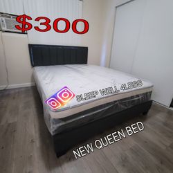 NEW  QUEEN BED FRAME AND MATTRESS 