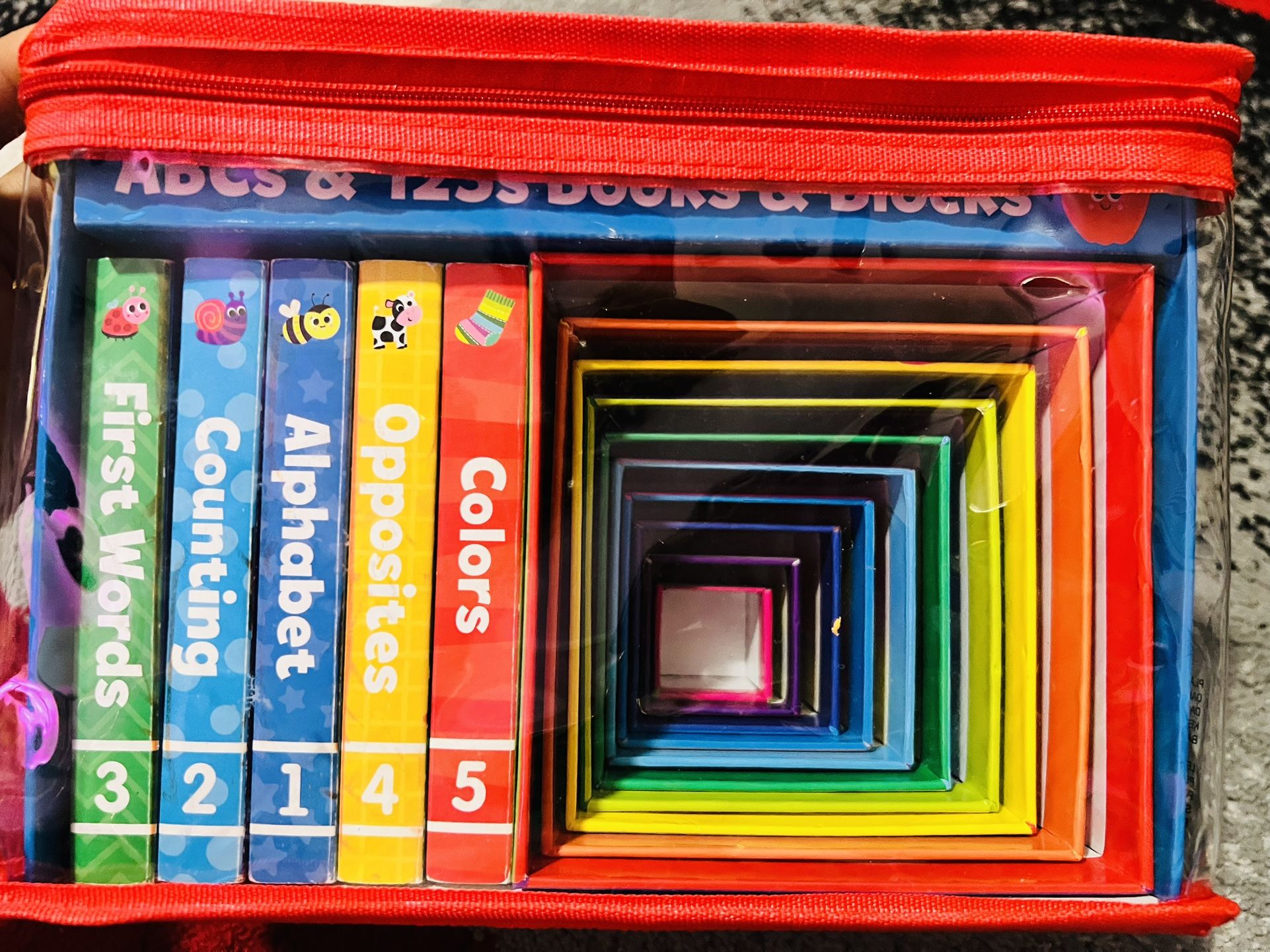 Baby's First Book & Block Set: ABCs & 123s - 5 Colorful Board Books with 10 Stackable Learning Blocks, Ages 1+