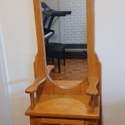 Mirrored  Oak Hall Tree From Oak Crafters