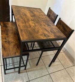 Dining table w bench and 2 chairs