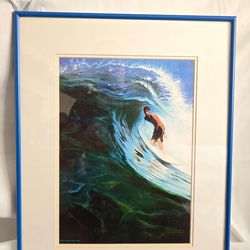 Wade Koniakowsky signed print titled Tahitian tube 16x20 professionally framed.