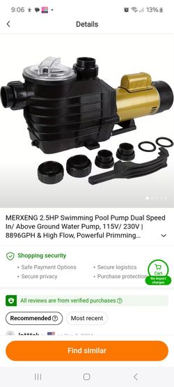 2.5 horsepower pool pump