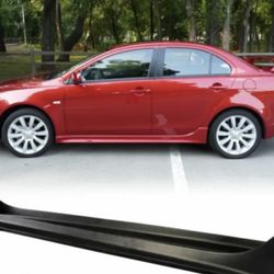 Fit 08-17 Mitsubishi Lancer OE Style PP Side Skirts Rocker Panel Extension