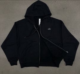 Alo (Black Zip-Up Hoodie)