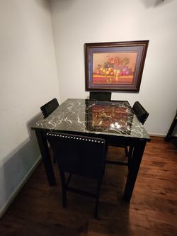 5pc dinette black marble top