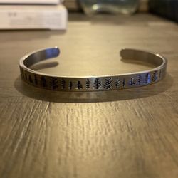 Hammered Silver Cuff Bracelet, Hidden Message, The Mountains are Calling and I Must Go, John Muir Bracelet