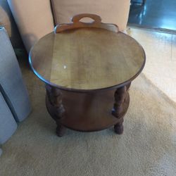 Vintage Side Table End Table Solid Wood