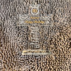 Movdyka crystal 50th birthday cross gift - made with high-quality glass