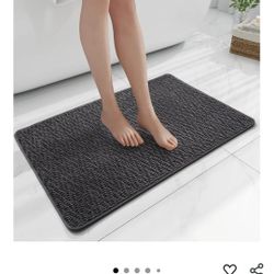 Bathroom Rugs Non Slip Washable, Rubber Bath Mats for Bathroom,Quick Dry,Super Absorbent Ultra Thin Small Bath Mat Low Pile Bath Floor Mat Fit Under D
