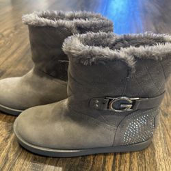 NEW WOT- Guess Grey Suede/ Faux Fur Boots 