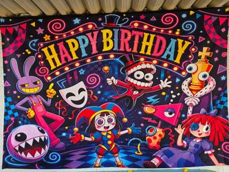 The Amazing Digital Circus birthday backdrop