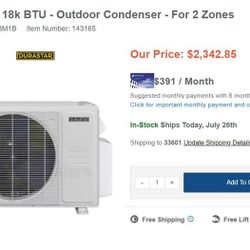 Durastar Mini Split Outdoor AC Unit. Brand new.
