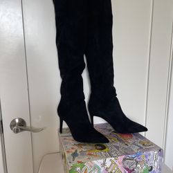 Jeffrey Campbell Pillar-Hi Black Stretch Suede 