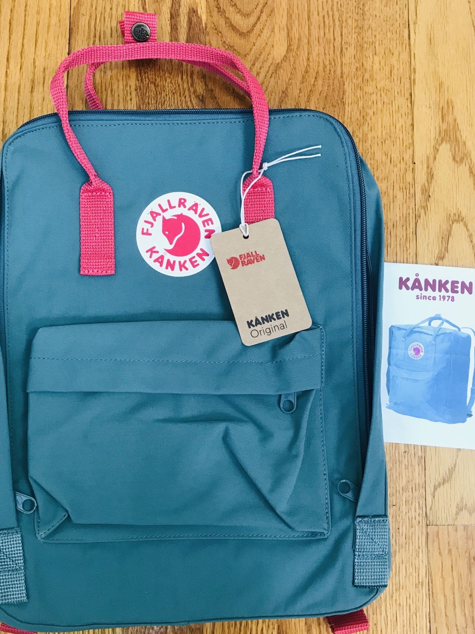 Green Pink Fjallraven Backpack Medium Size