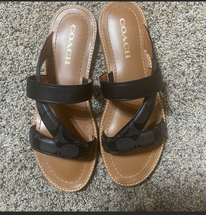 Coach Harlan Sandal Size 8. Signature Black SOLD OUT IN STORES