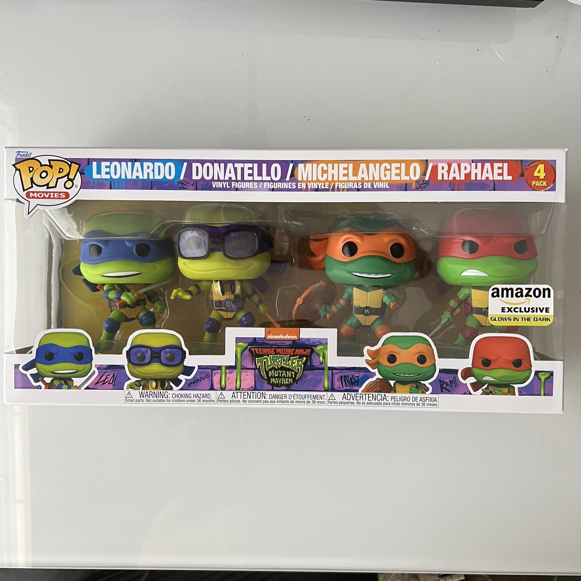 teenage mutant ninja turtles mutant mayhem 4 Pack Funko Pop Amazon exclusive