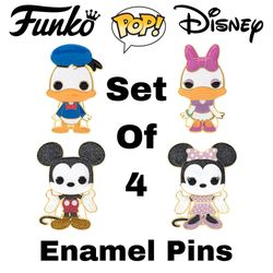 (NEW) Funko POP! Pins Disney Wave 2 Set of 4 (3 inch) Large Enamel Collectable Pins (SEALED) HARD TO FIND Perfect Gift for any Disney Fan or Collector