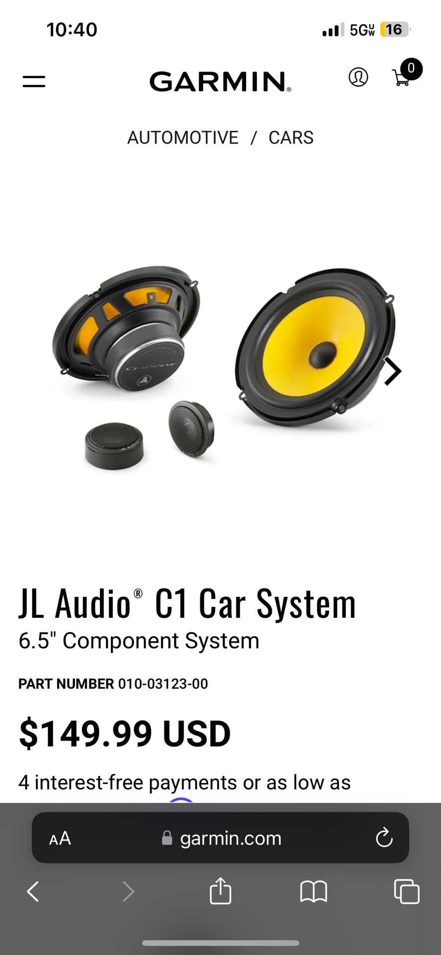 JL audio C1 6.5” speakers (coaxial & component)