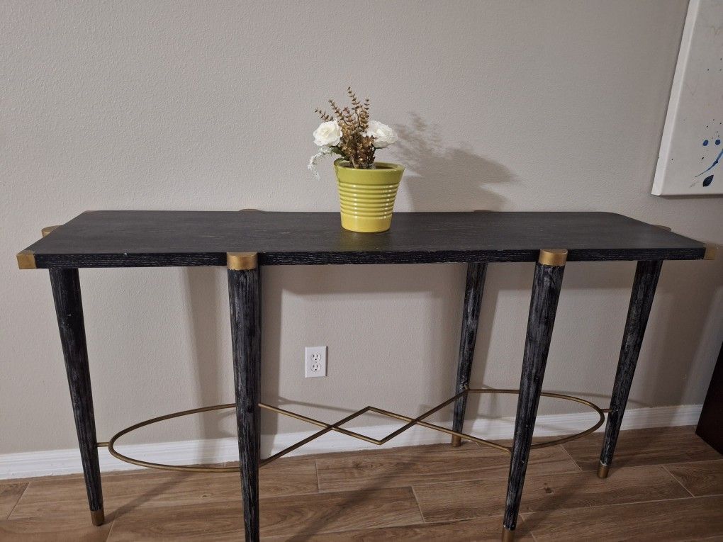 Unique Black And Gold Console Table