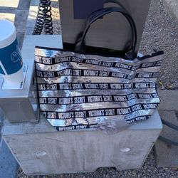 Victoria's Secret Limited Edition Sequin Tote Black Silver Limited Edition New