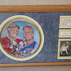 Bobby & Brett Hull Framed Comemorative Plate