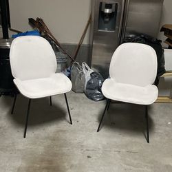 Two living room chairs white