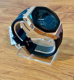 ‘CasiOak’ MLC-104 Modlab Company CLASSIC Octagonal Rose Gold Rubber 42mm Custom Watch - 316L stainless steel/premium FMK rubber strap (NEW)