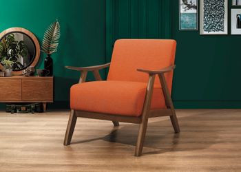 Damala Orange Accent Chair (Walnut)