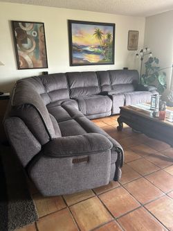 Large Sectional With 3 Electric Recliners