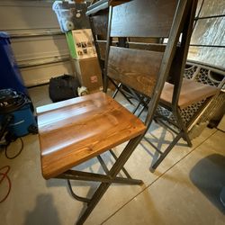 Ashley Hardwood And Steel dining chairs X4 Set