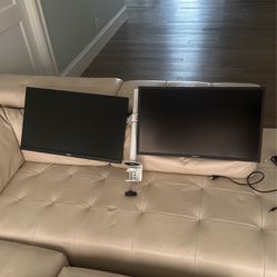 2 monitors with stand
