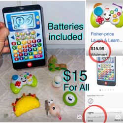 $15 For All Baby toys Vtech,Fisher price,Melissa & Doug all batteries included