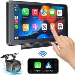 Portable Wireless With Apple CarPlay And Android Auto Screen For Car, 7" HD Touch Screen