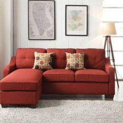 Brand New Red Reversible Sectional Sofa 