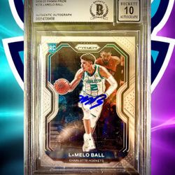 LaMelo Ball Hornets Rookie Auto 2020 Prizm Beckett 10 GEM BGS Authenticated