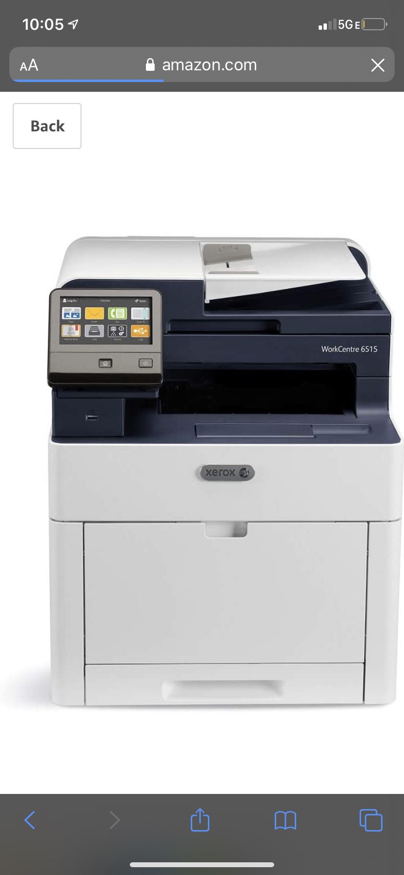 Xerox WorkCentre 6515/DNI Color Multifunction Printer,