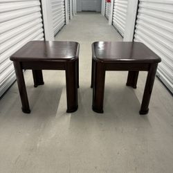Two Cherry Wood End Tables (22 x 20)