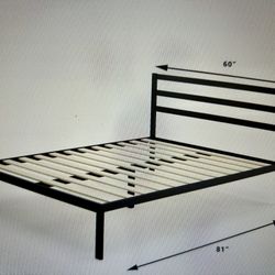 Queen Steel Platform Bed-  Brand New