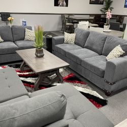 Gray Sofa & Loveseat
