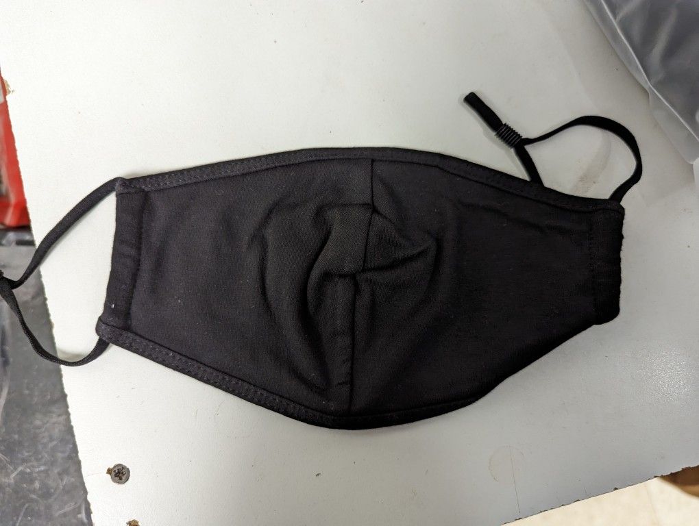 Black Cloth Masks With Nose Wire And Ear Loops
