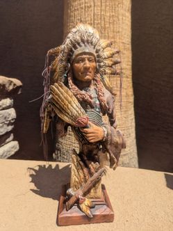 Wooden Carved Native American Chief