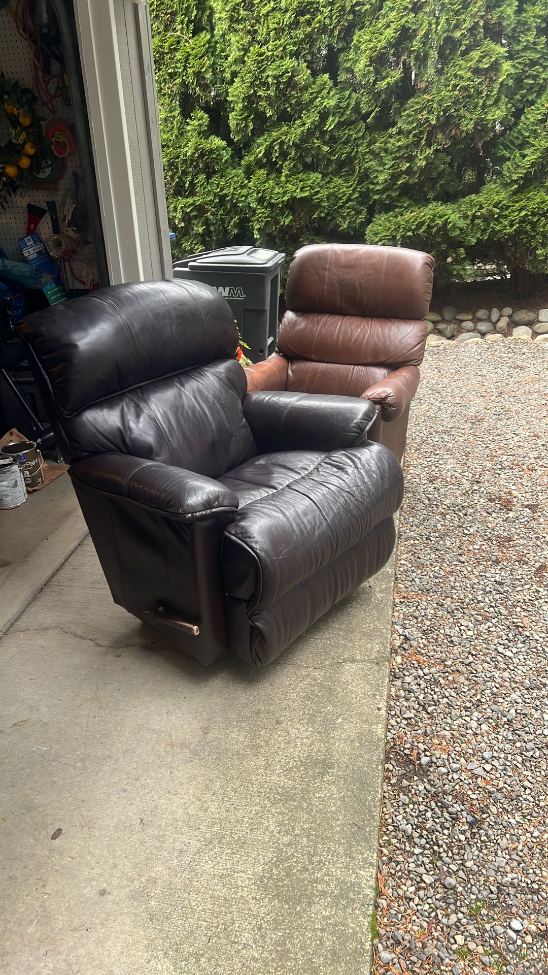 Two Leather Recliner Chairs
