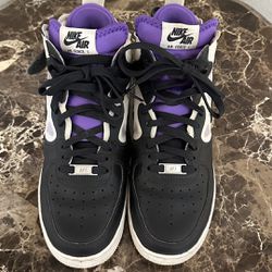 Nike Air Force 1 Mid React Mens Size 8 Shoe Black Purple White DQ1872 001