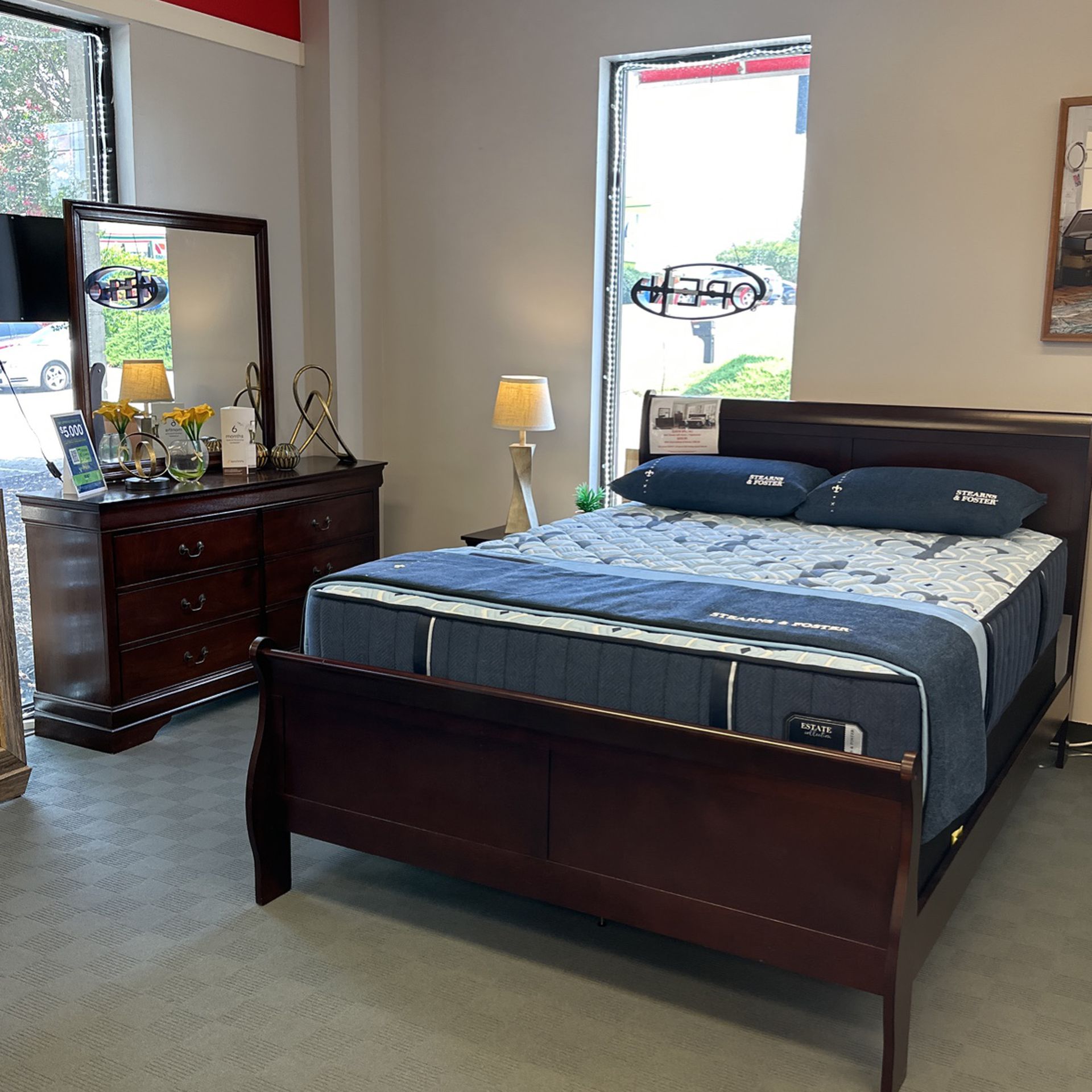 Queen Sleigh Bed - Furniture Also Available - Mattresses